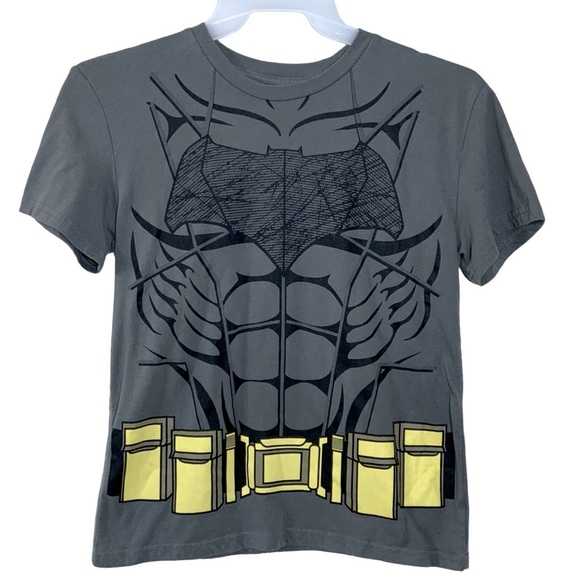 Batman Tee Detachable Cape Superhero Shirt Costume Cosplay Boys Shirt Size Large - Picture 2 of 13